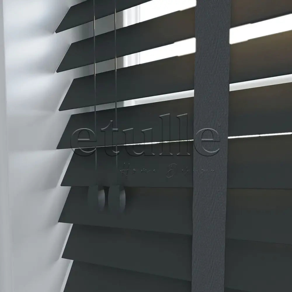 50 Mm Polywood Açık Antrasit Ahşap Jaluzi