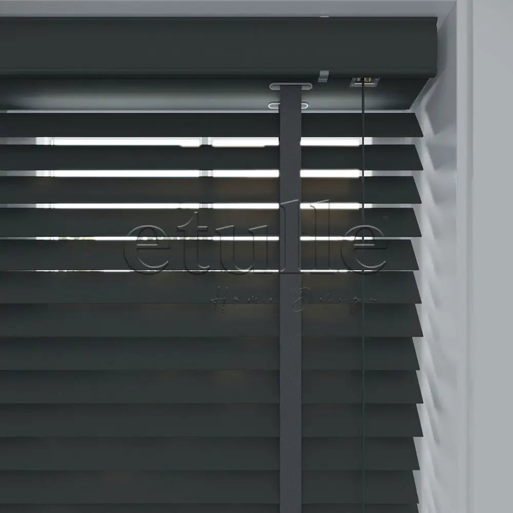 50 Mm Polywood Açık Antrasit Ahşap Jaluzi