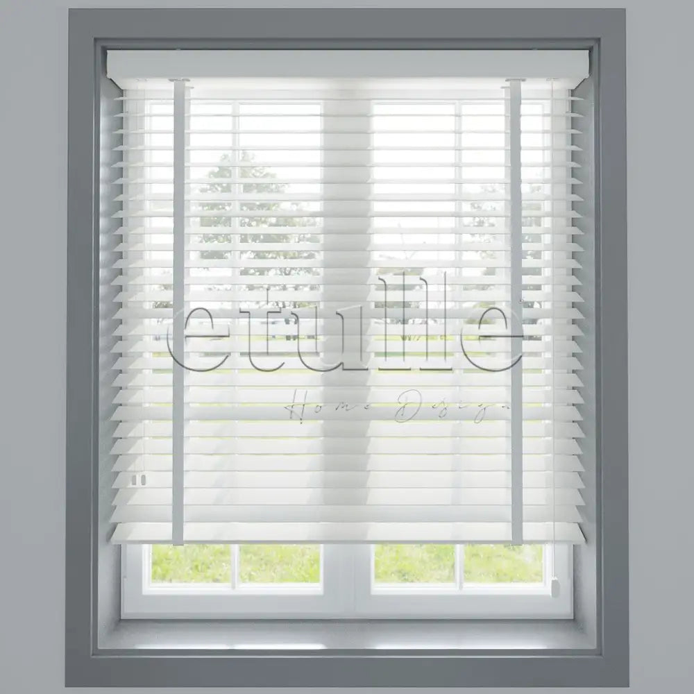 50 Mm Polywood Beyaz Ahşap Jaluzi