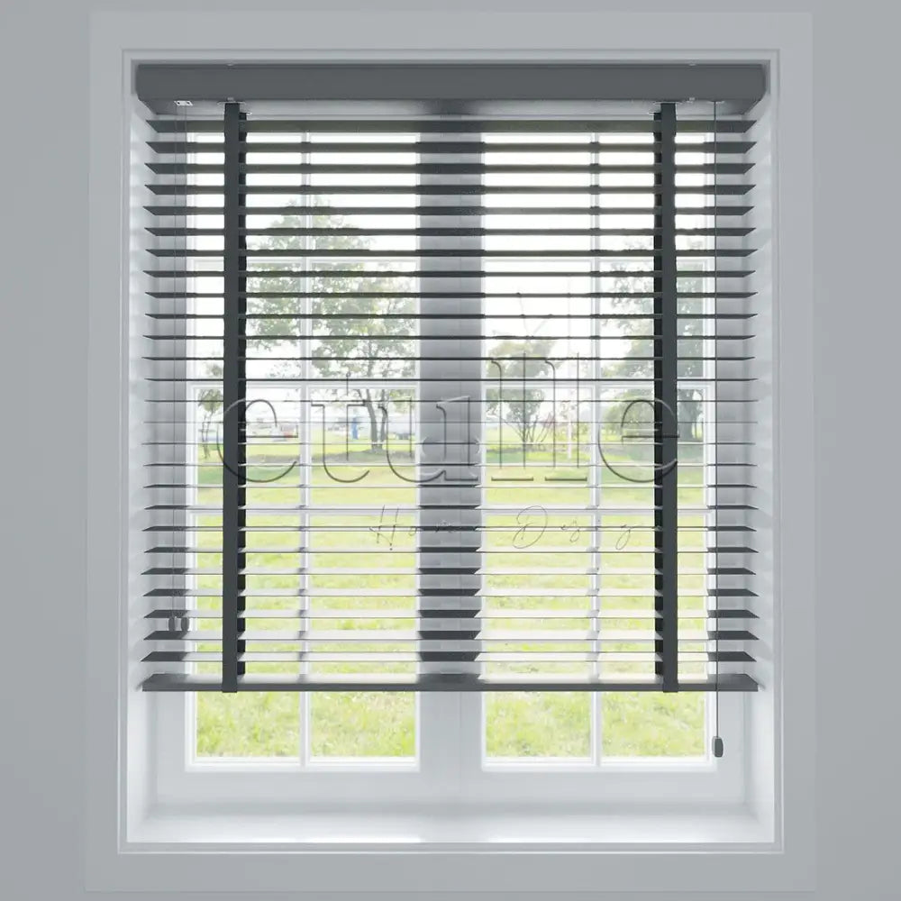 50 Mm Polywood Füme Ahşap Jaluzi
