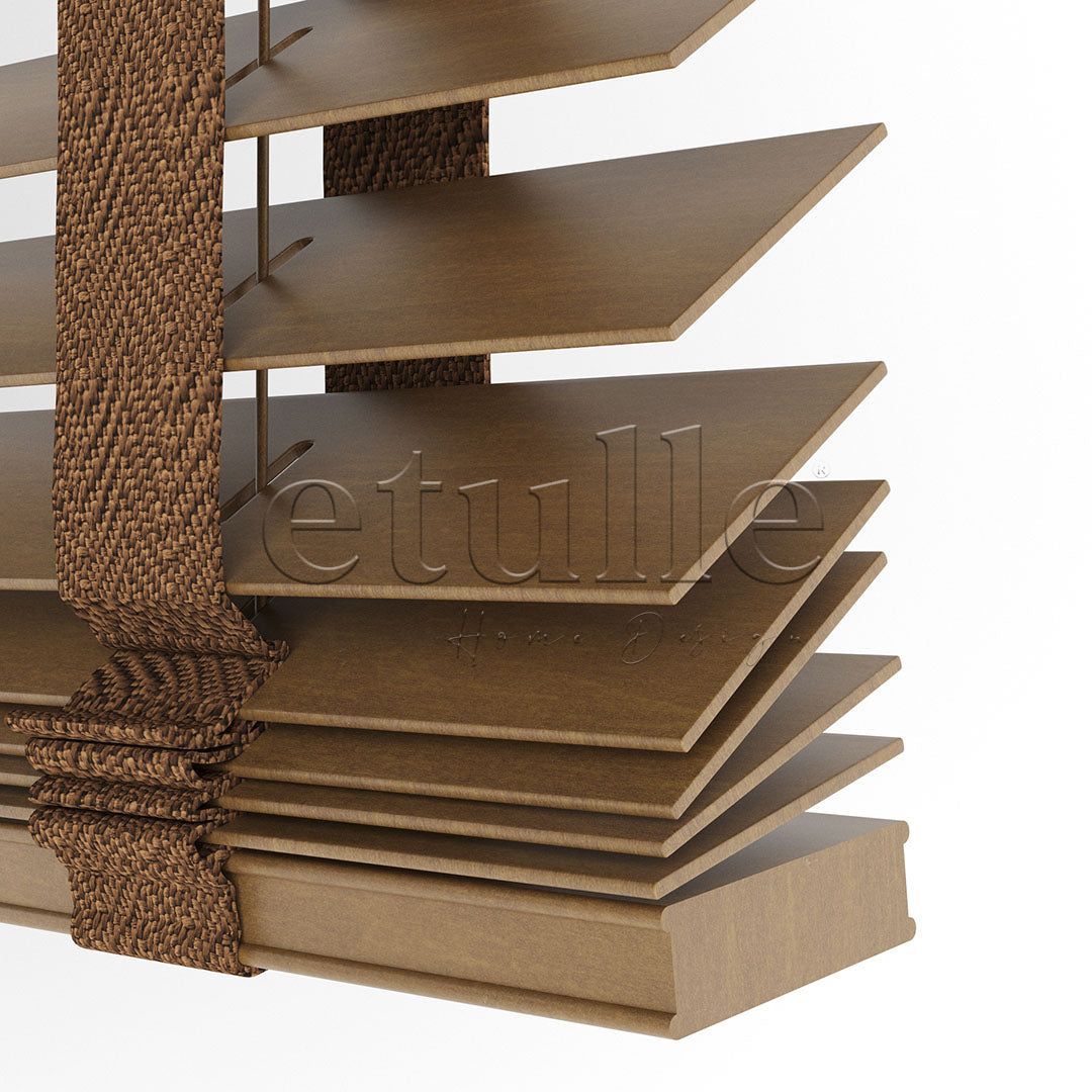 50 MM BASSWOOD Тъмен дъб дървени щори