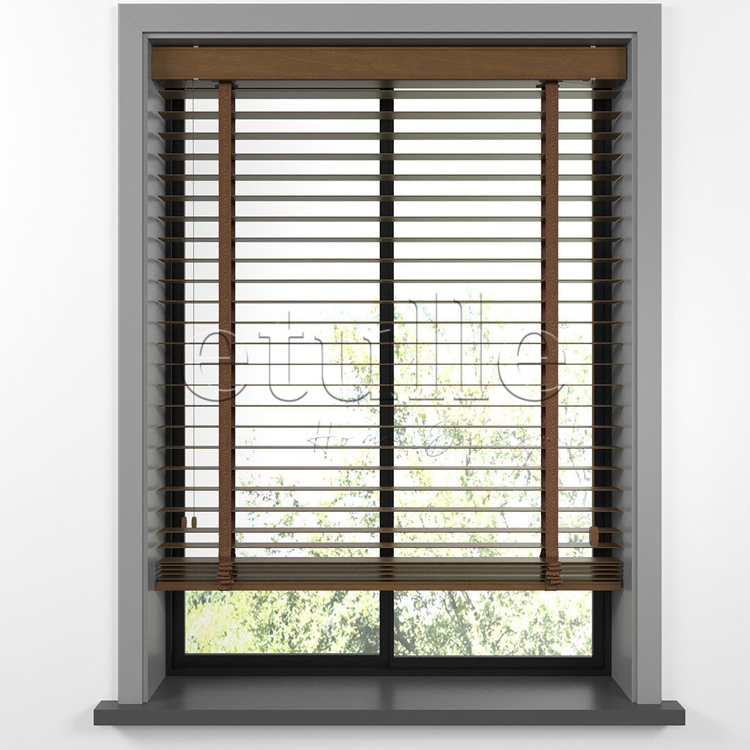 50 MM BASSWOOD Тъмен дъб дървени щори