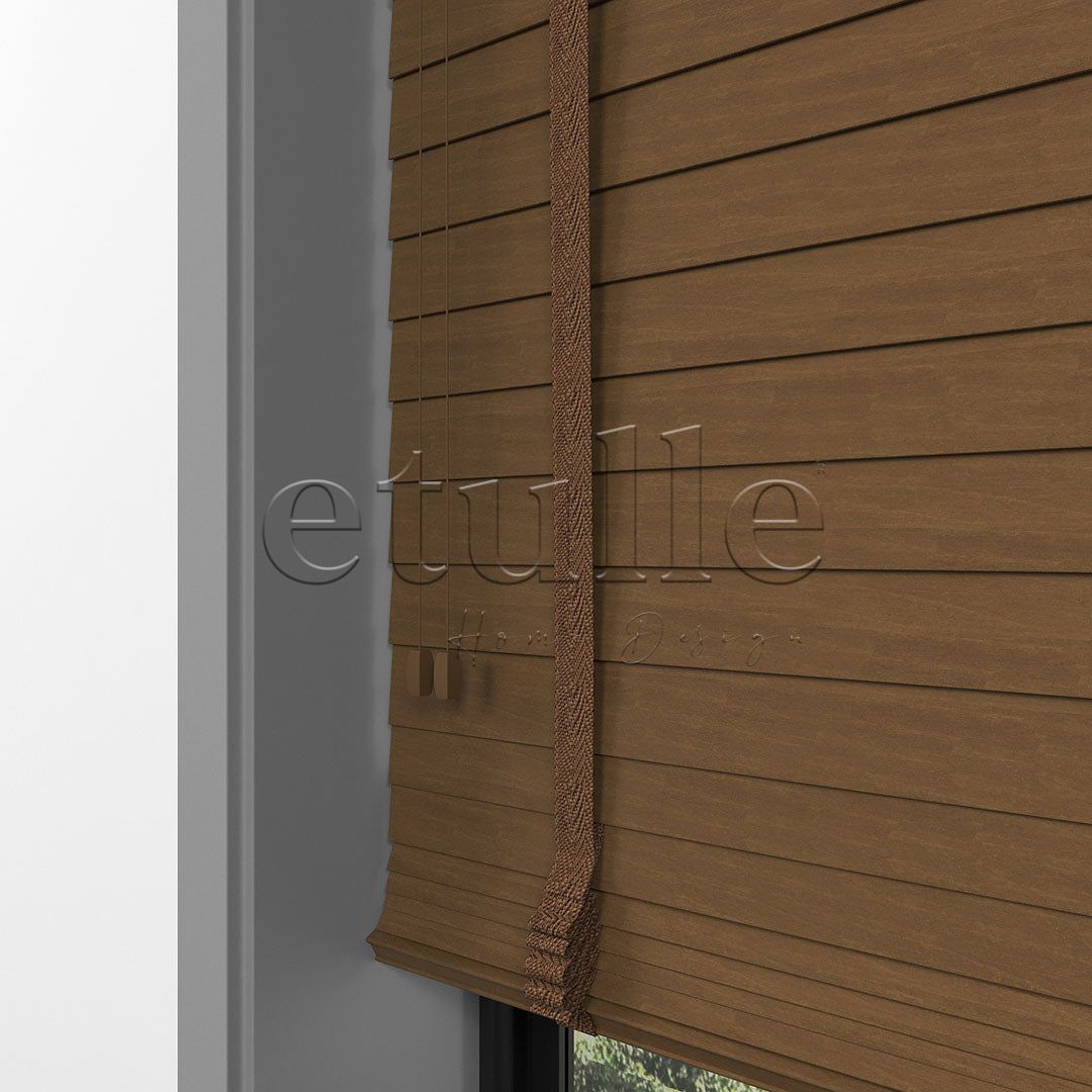 50 MM BASSWOOD Тъмен дъб дървени щори
