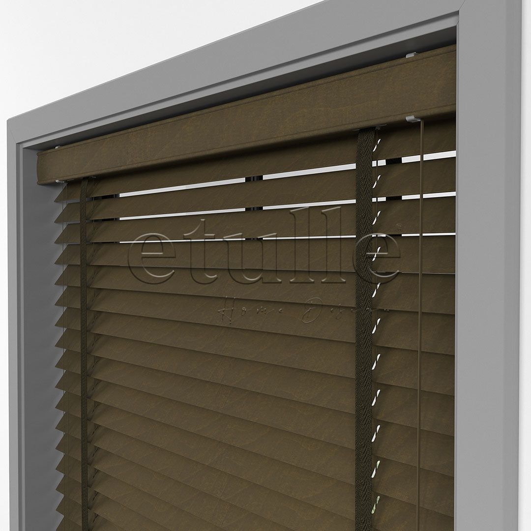 50 MM BASSWOOD Тигрово око дървени щори