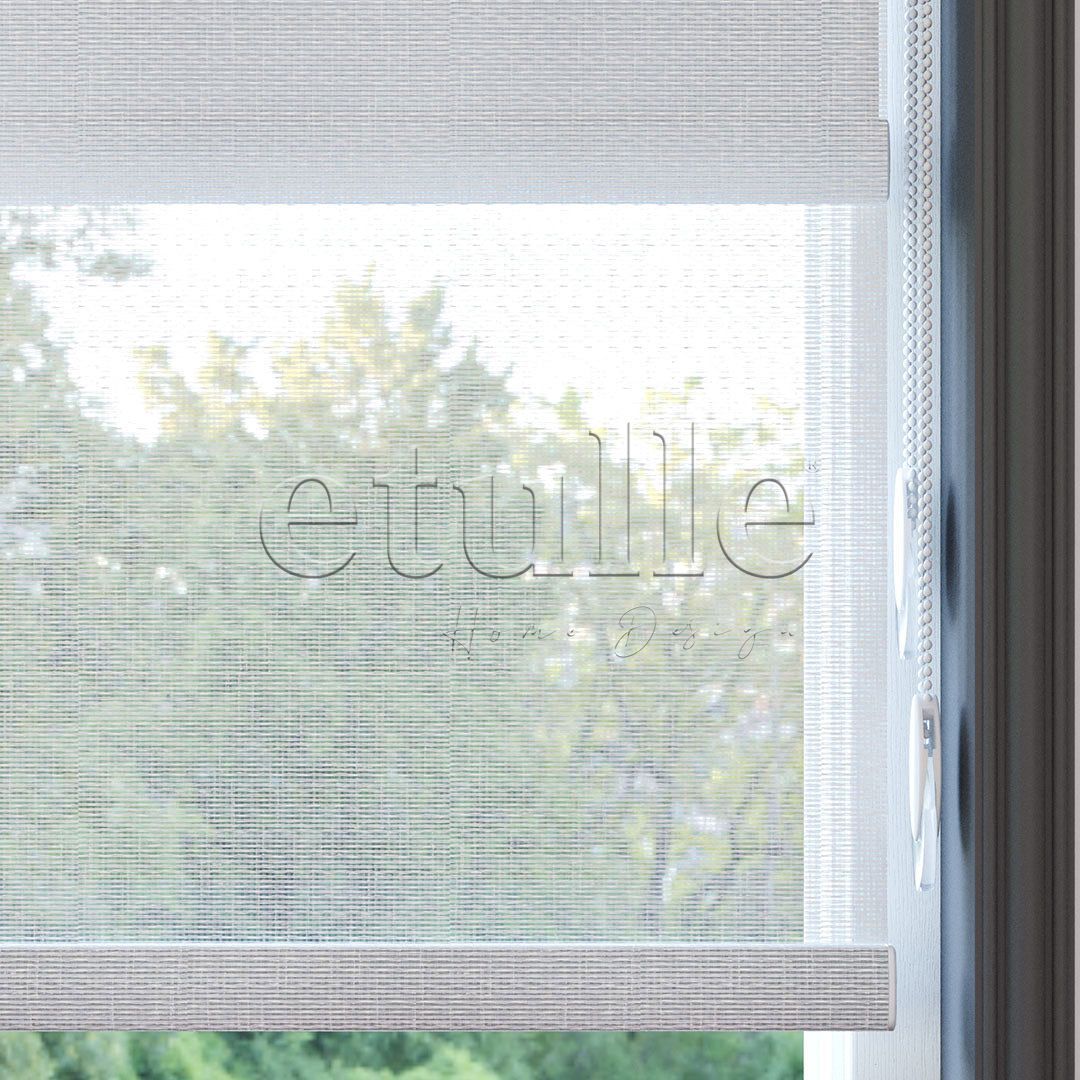 Beyaz Düz Çiftli Stor Perde | Lucent