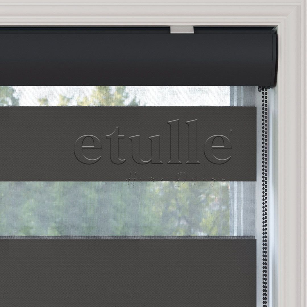 Antrasit Blackout Zebra Perde | Ennio