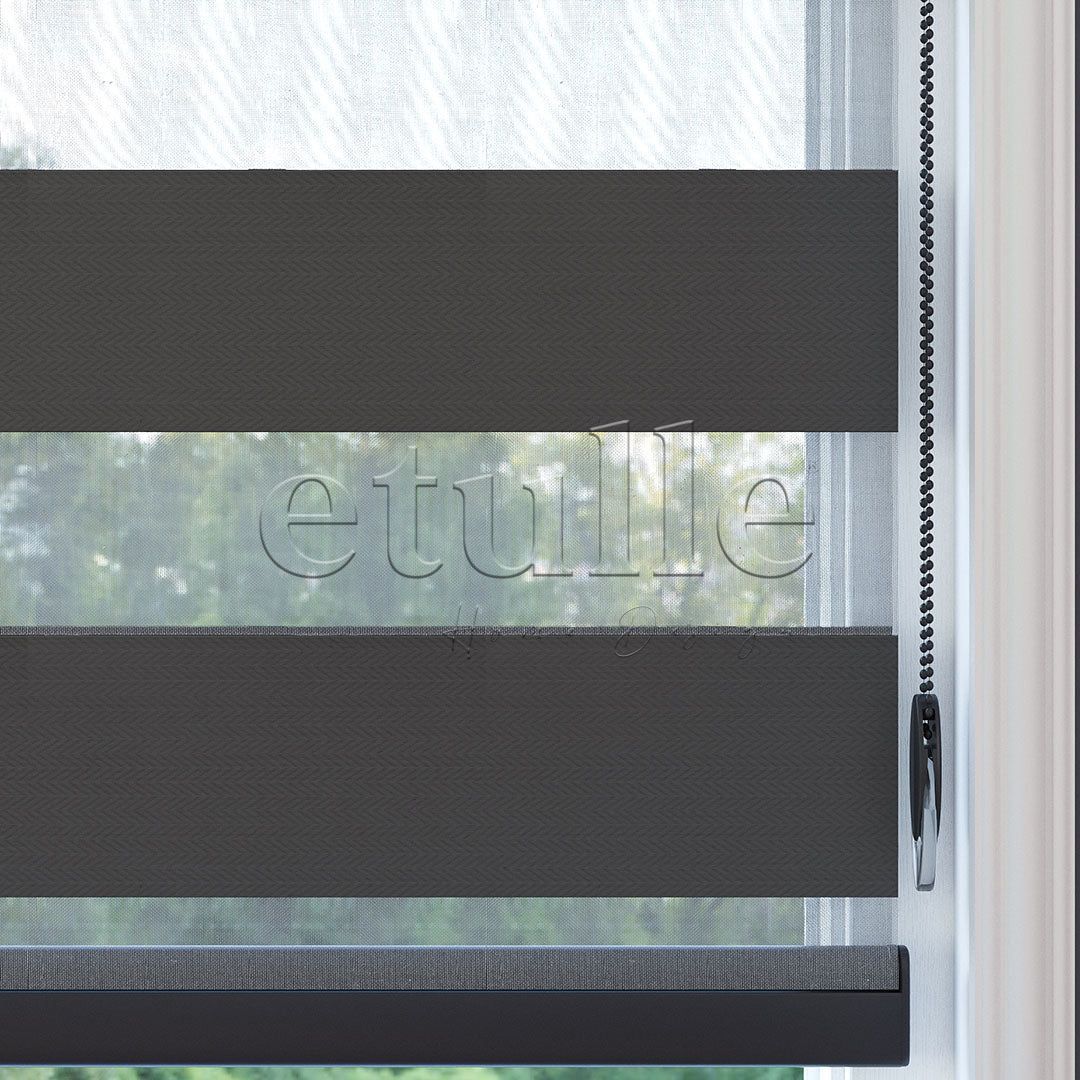 Antrasit Blackout Zebra Perde | Ennio