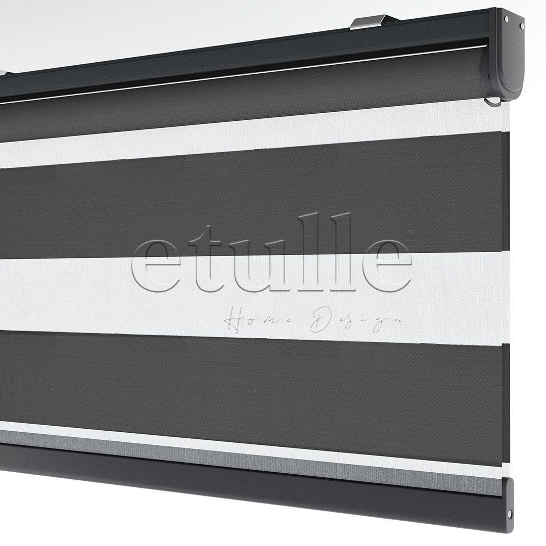 Antrasit Blackout Zebra Perde | Ennio