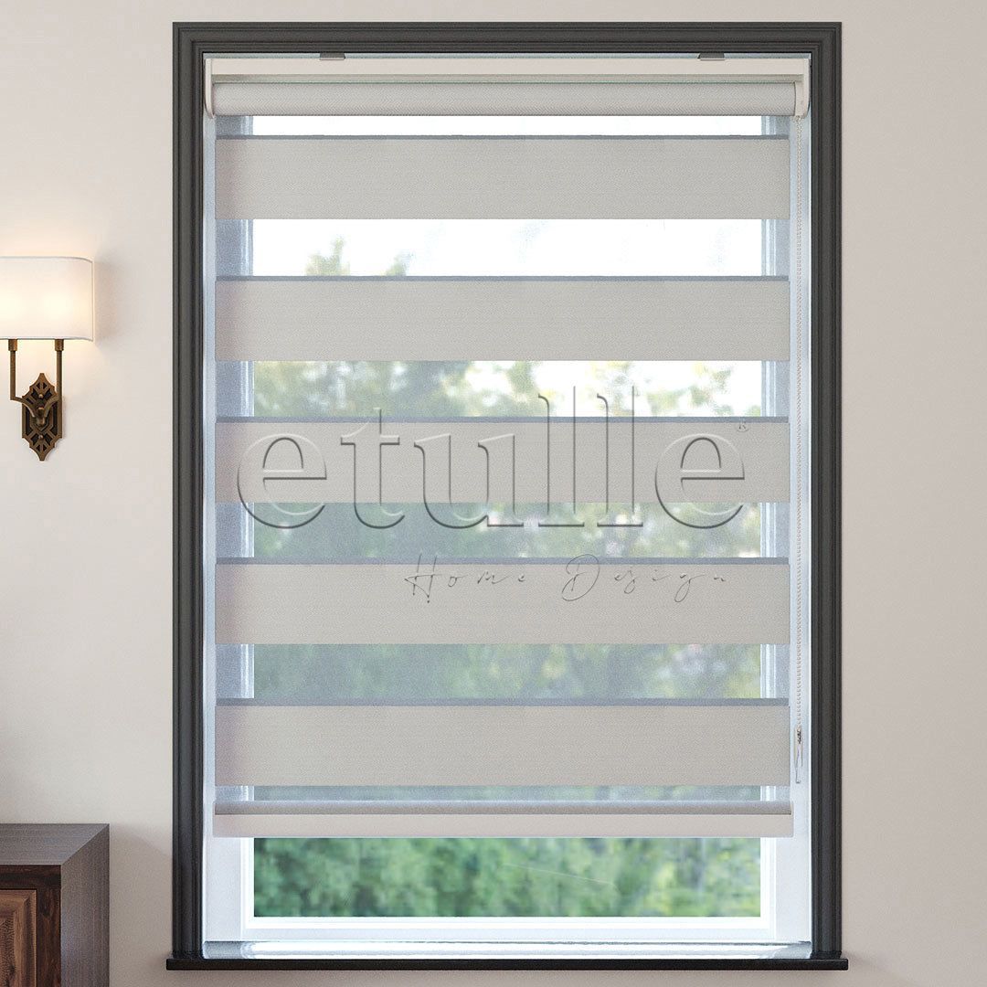 Ekru Blackout Zebra Perde | Ennio