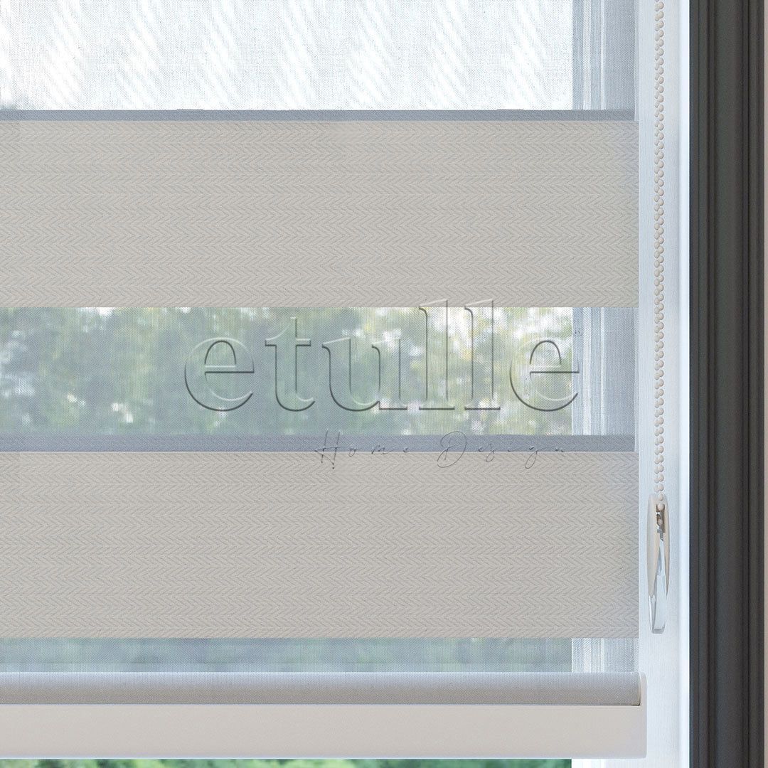 Ekru Blackout Zebra Perde | Ennio