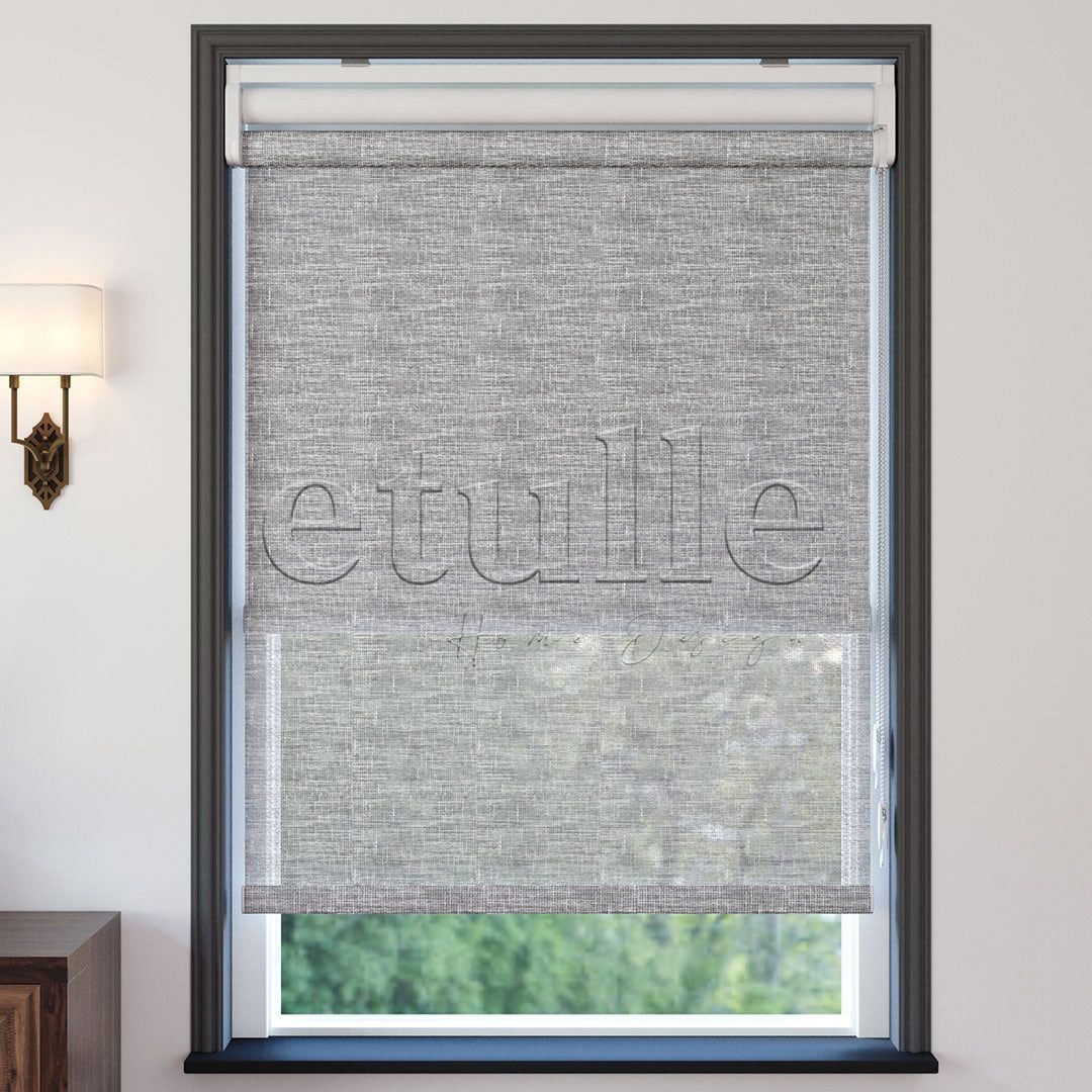 Gri Düz Çiftli Stor Perde | Lucent