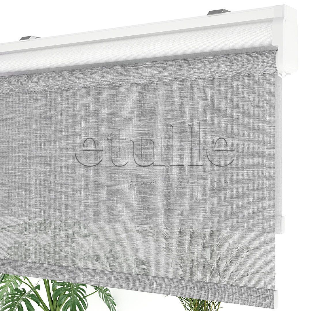 Gri Düz Çiftli Stor Perde | Lucent