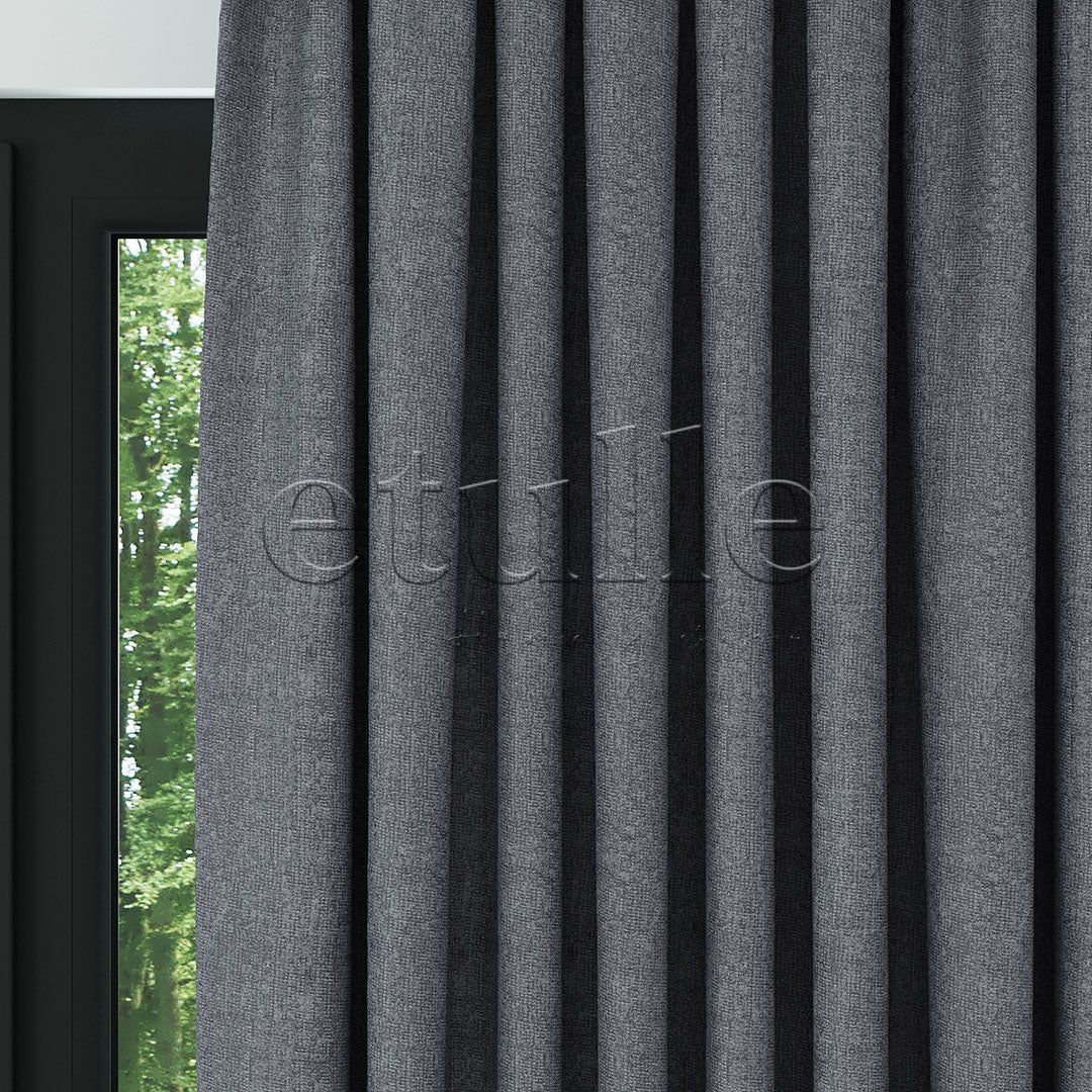 Сиво луксозно шенилно фон перде | Twine