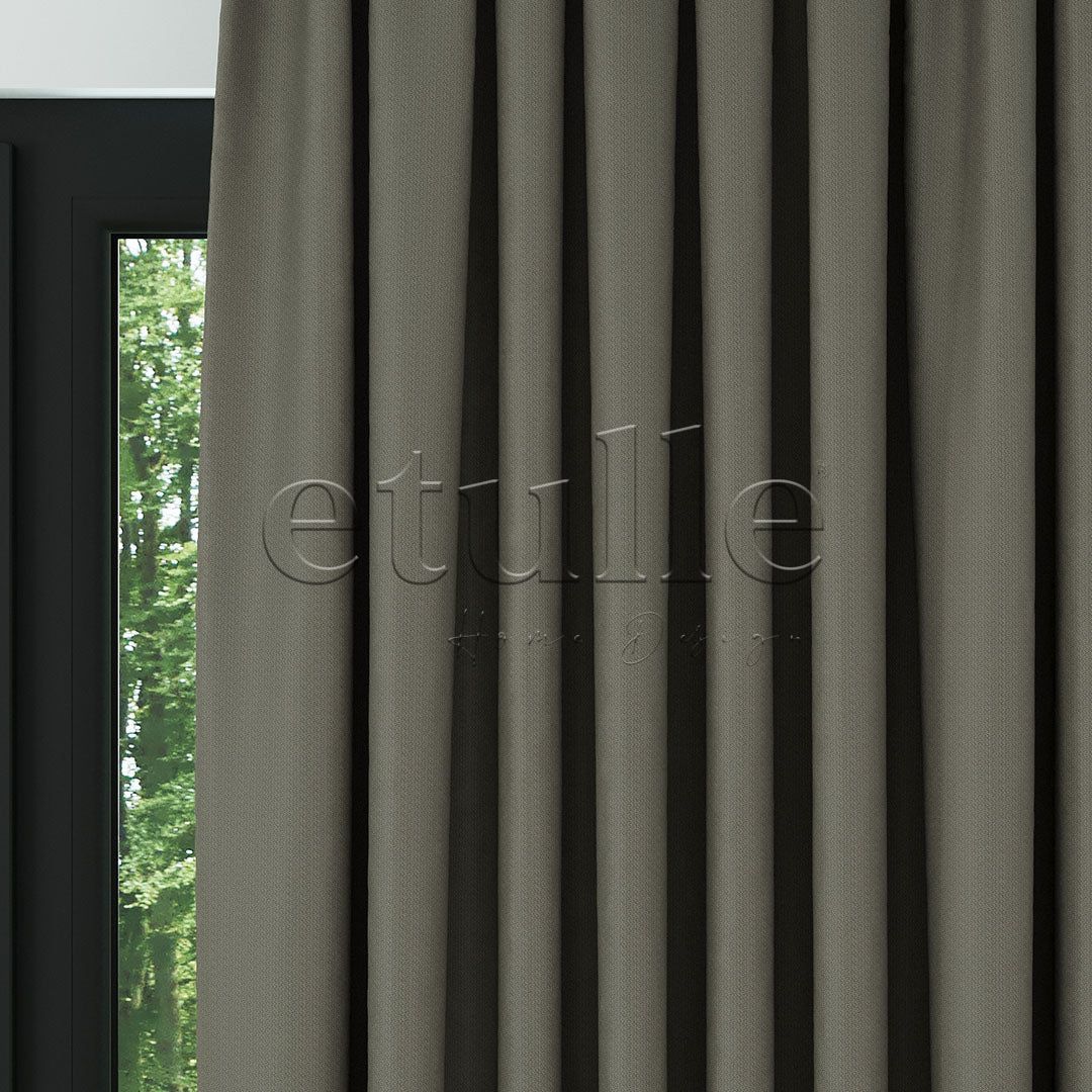 Хаки модерно фон перде с десен „рибарска кост“ | Cirrus