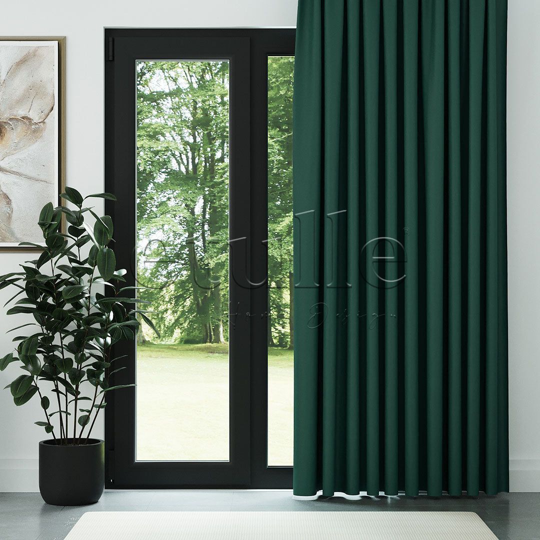 Тъмнозелено модерно фон перде с десен „рибарска кост“ | Cirrus