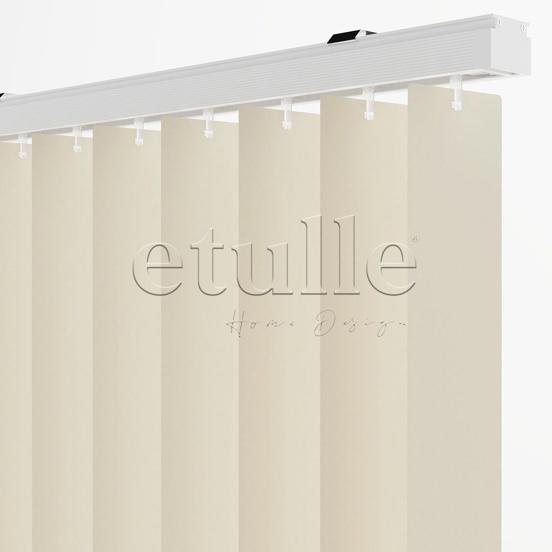 Krem Düz PVC Dikey Perde