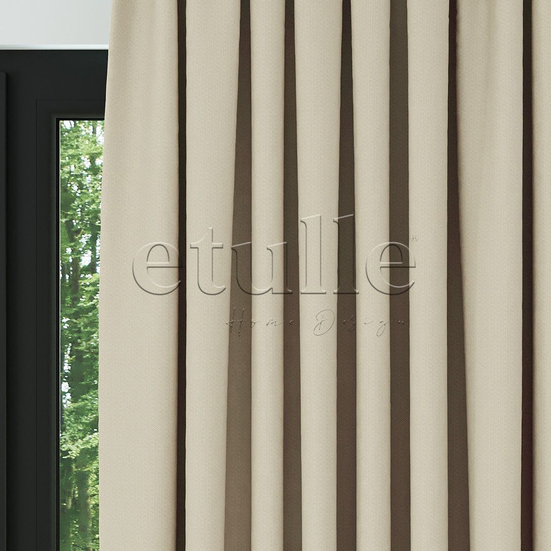 Кремаво модерно фон перде с десен „рибарска кост“ | Cirrus