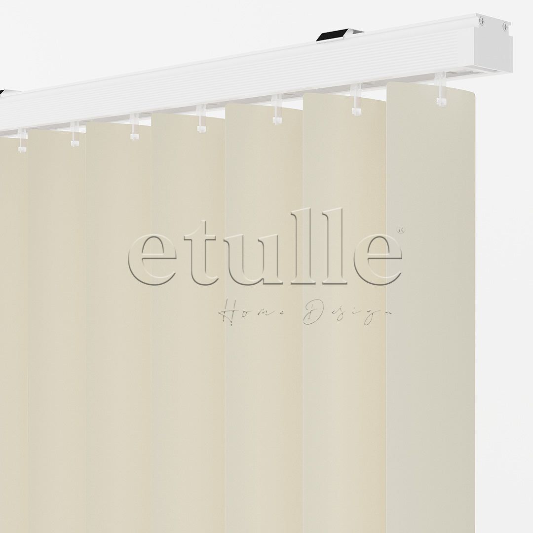 Krem Oval Düz PVC Dikey Perde