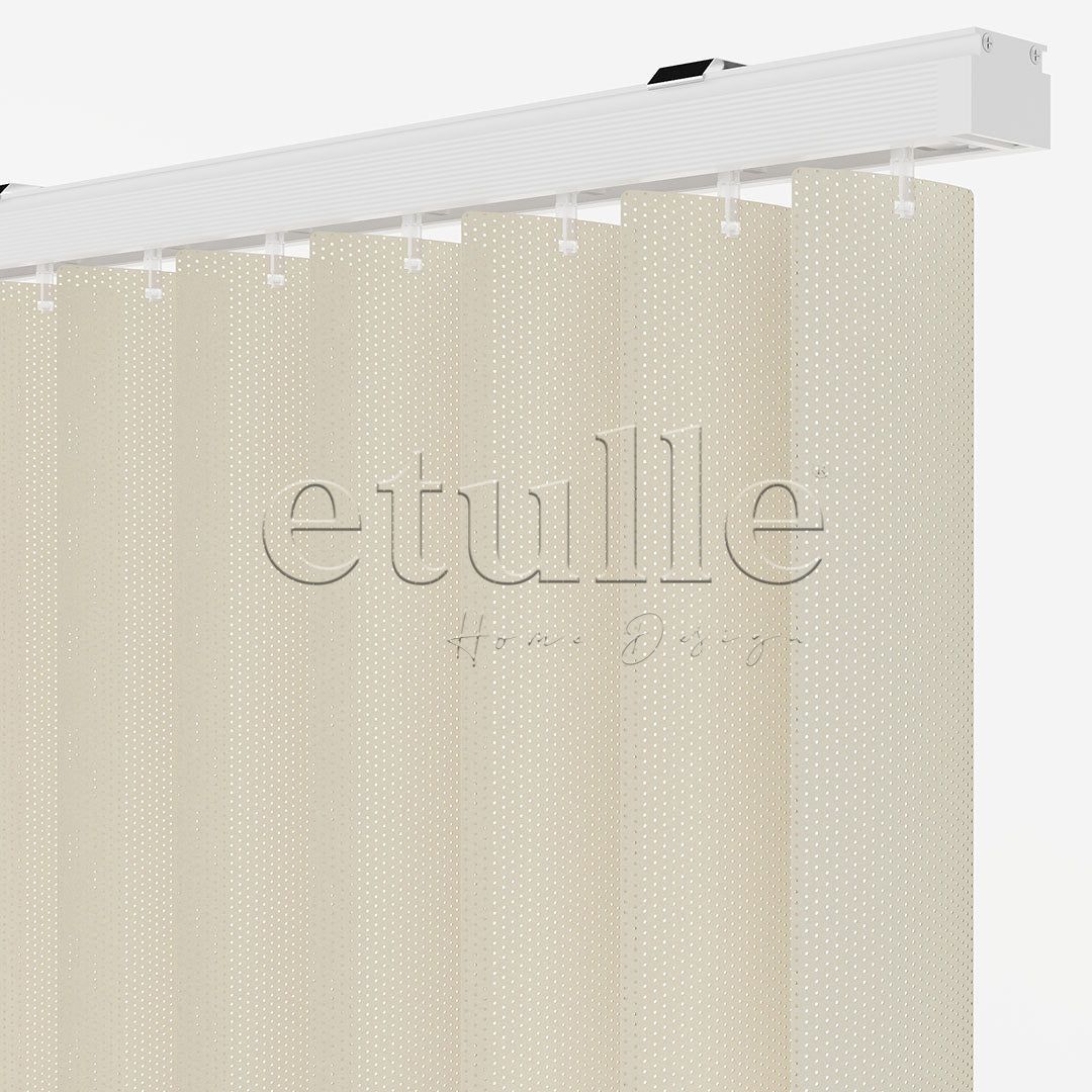 Krem Oval Perfore PVC Dikey Perde