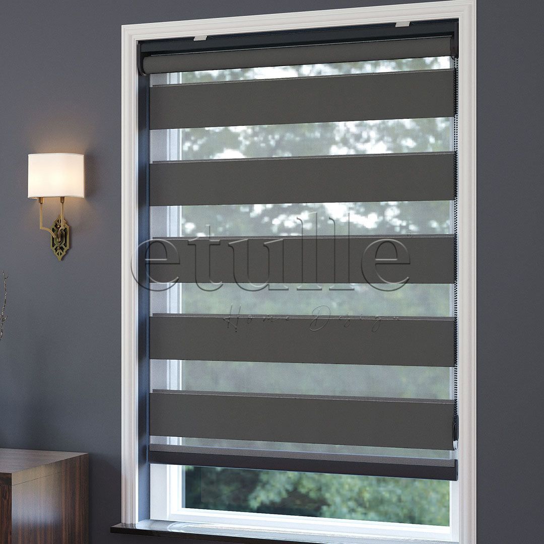 Antrasit Blackout Zebra Perde | Mais