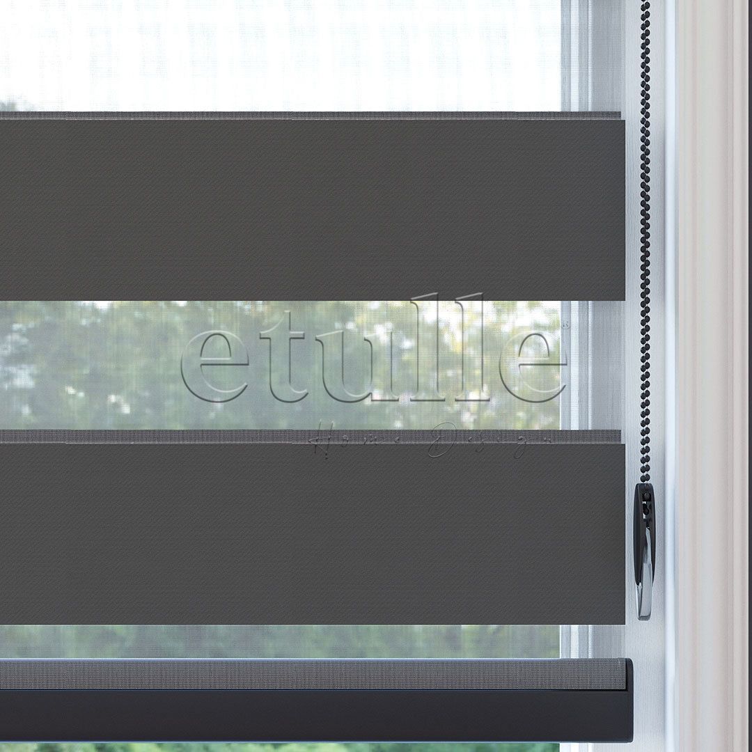 Antrasit Blackout Zebra Perde | Mais
