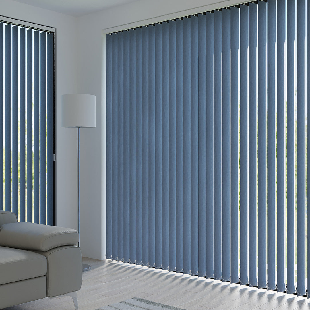 Mavi Blackout Kumaş Dikey Perde | Seraphina