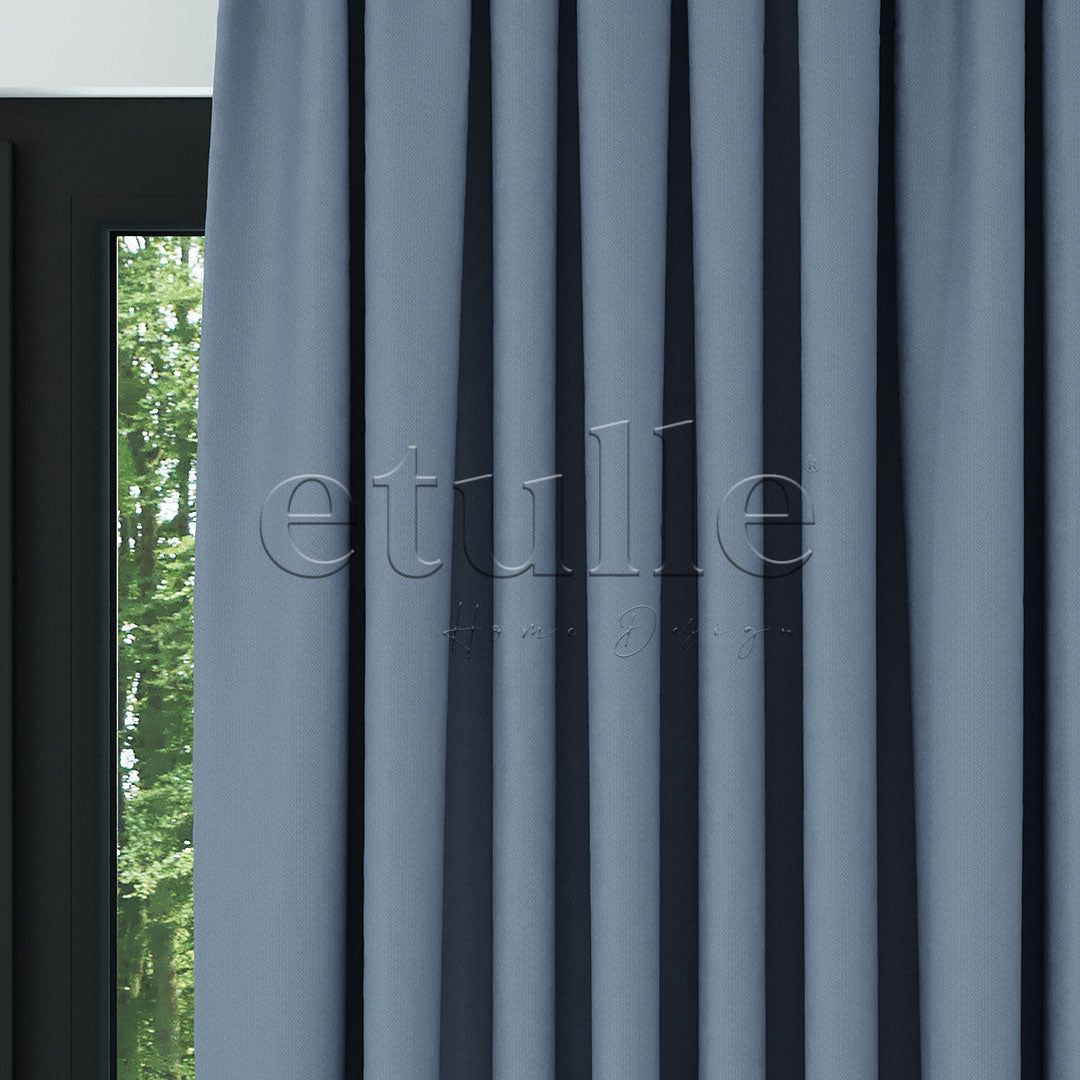 Синьо модерно фон перде с десен „рибарска кост“ | Cirrus