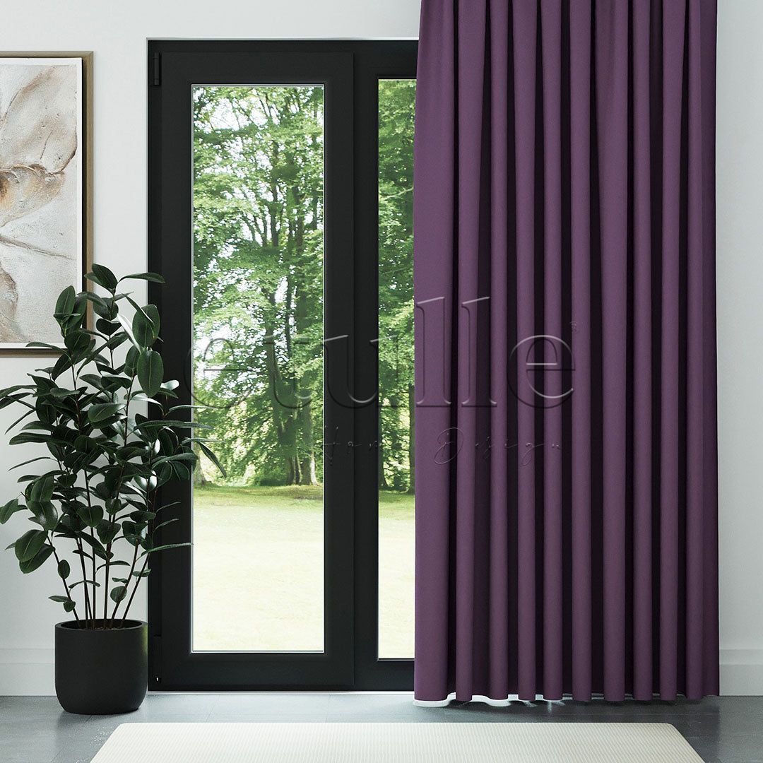 Лилаво модерно фон перде с десен „рибарска кост“ | Cirrus