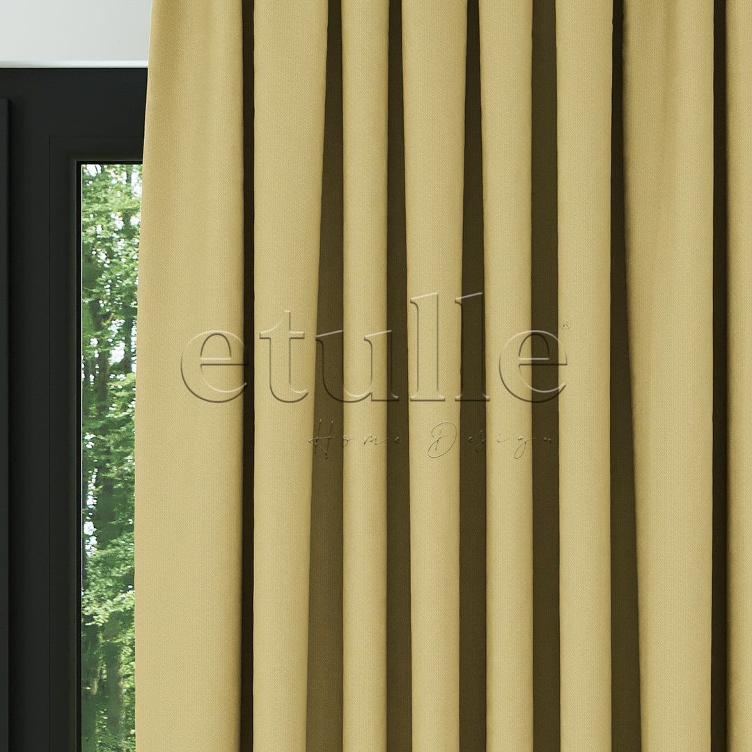 Жълто модерно фон перде с десен „рибарска кост“ | Cirrus