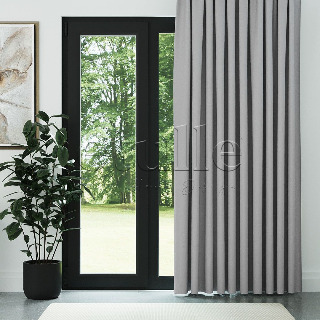 Цвят камък модерно фон перде с десен „рибарска кост“ | Cirrus