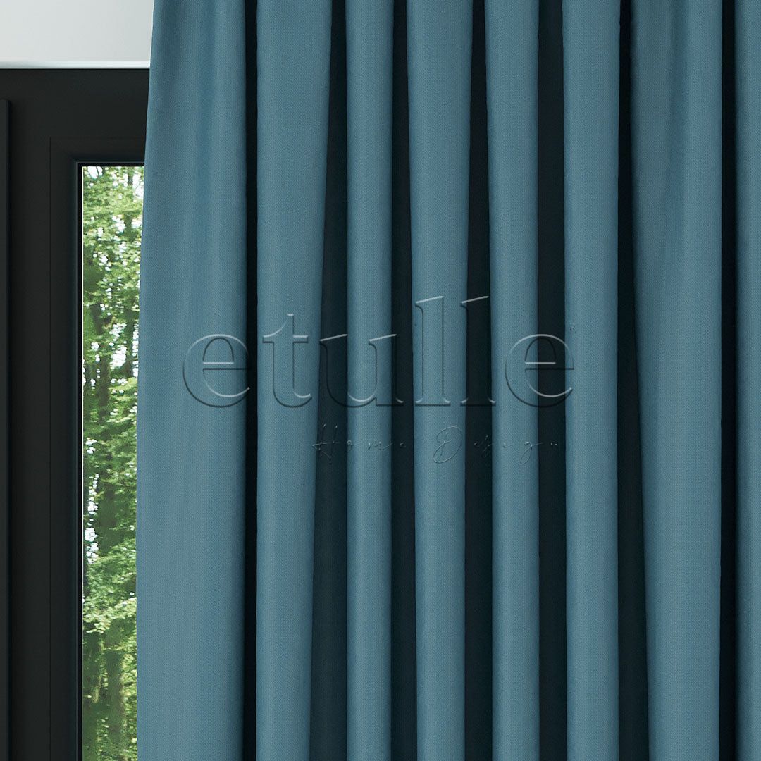 Тюркоазено модерно фон перде с десен „рибарска кост“ | Cirrus