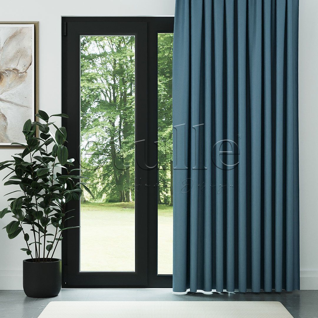 Тюркоазено модерно фон перде с десен „рибарска кост“ | Cirrus