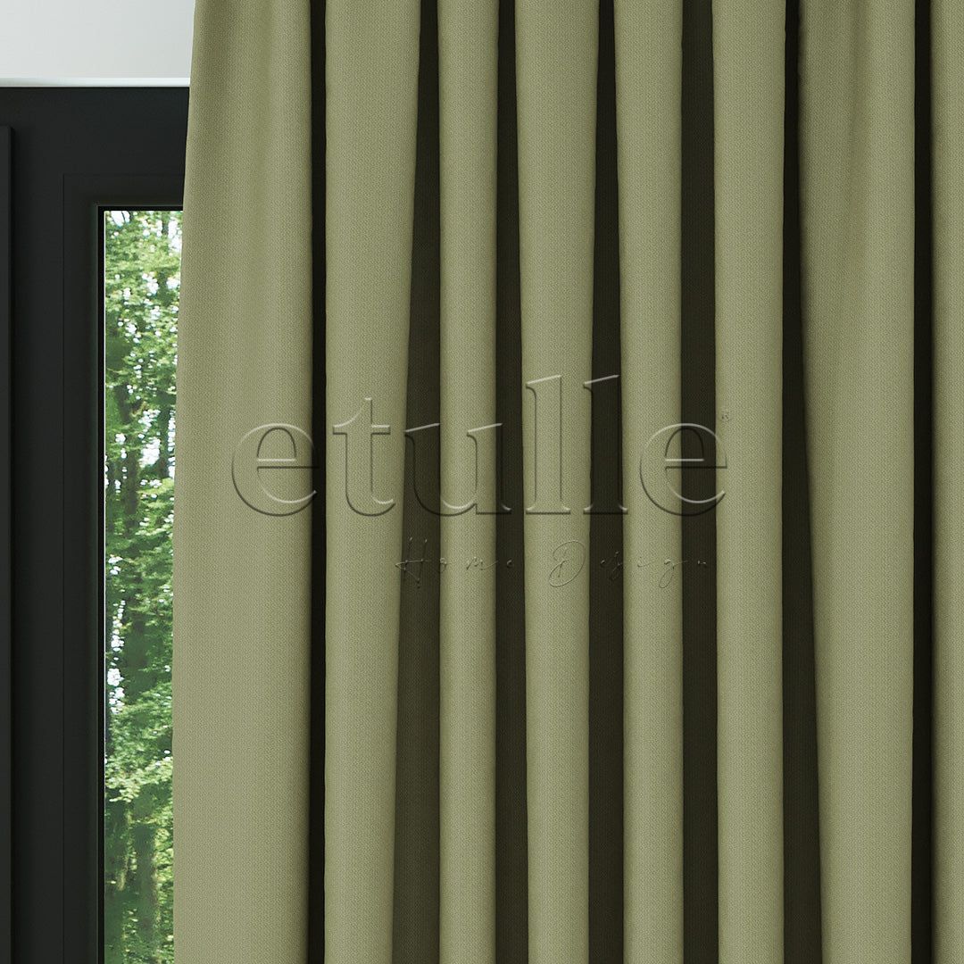 Зелено модерно фон перде с десен „рибарска кост“ | Cirrus