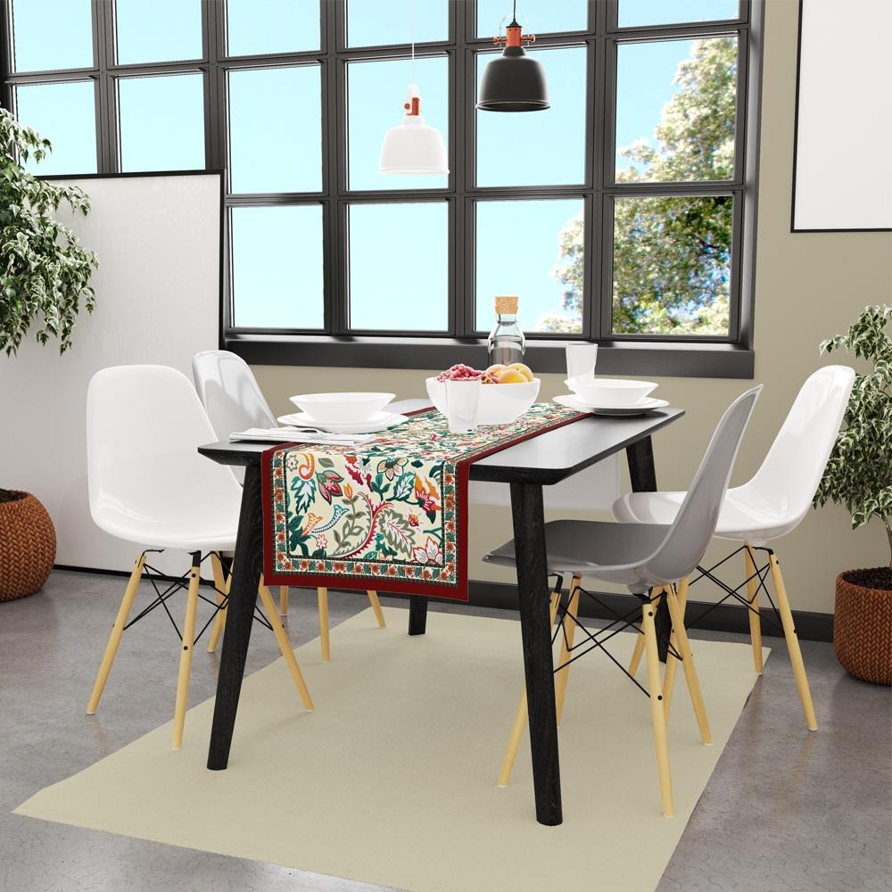 Пътека за маса с цветни листа - 140 x 45 см