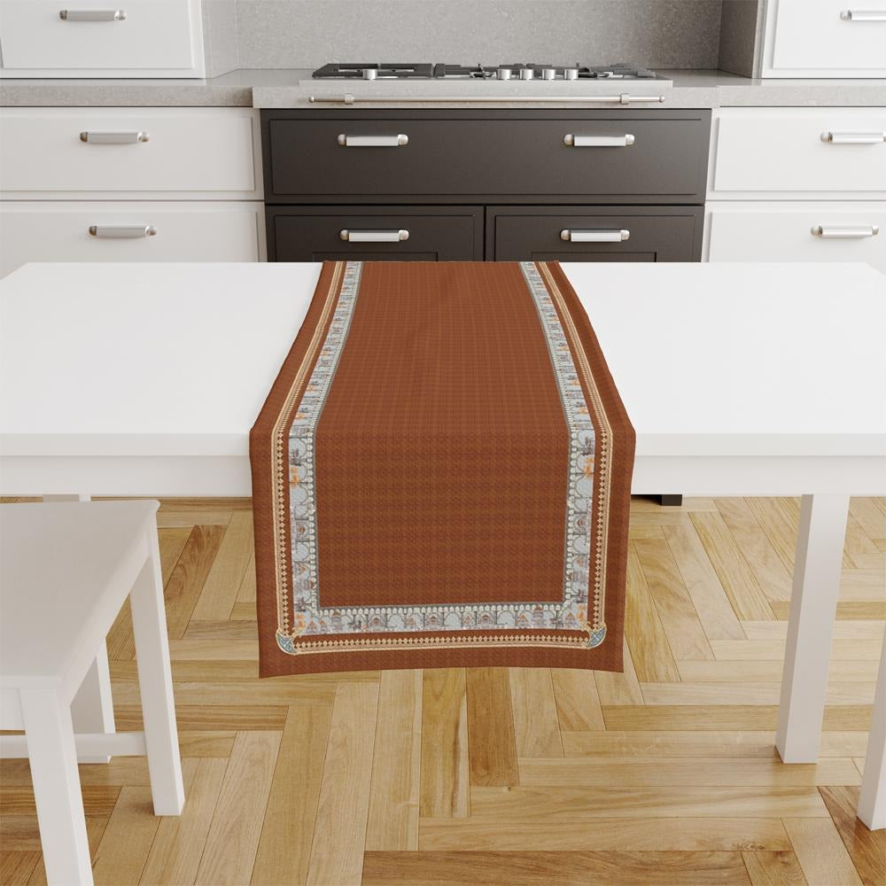 Пътека за маса в кафяв - 140 x 45 см