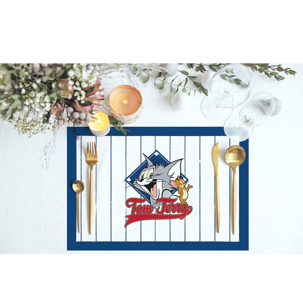 Американски платнен сервиз с тъмносини райета Tom & Jerry – комплект от 4 броя (35x50 см)